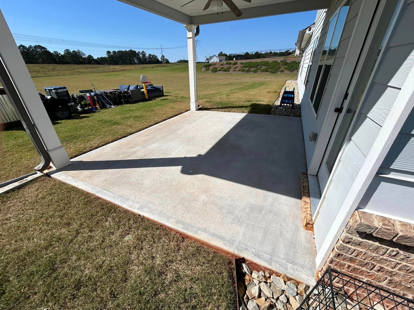 Red Clay Patio Pressure Washing Project in Senoia - Before